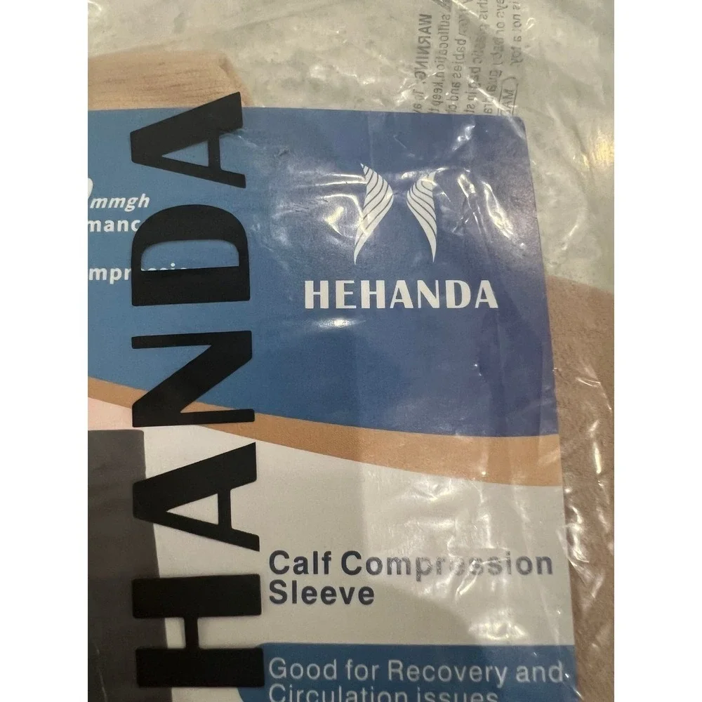 HEHANDA Calf Compression Sleeves 20-30mmHg Firm Graduated Support Nude Skin 3XL‎